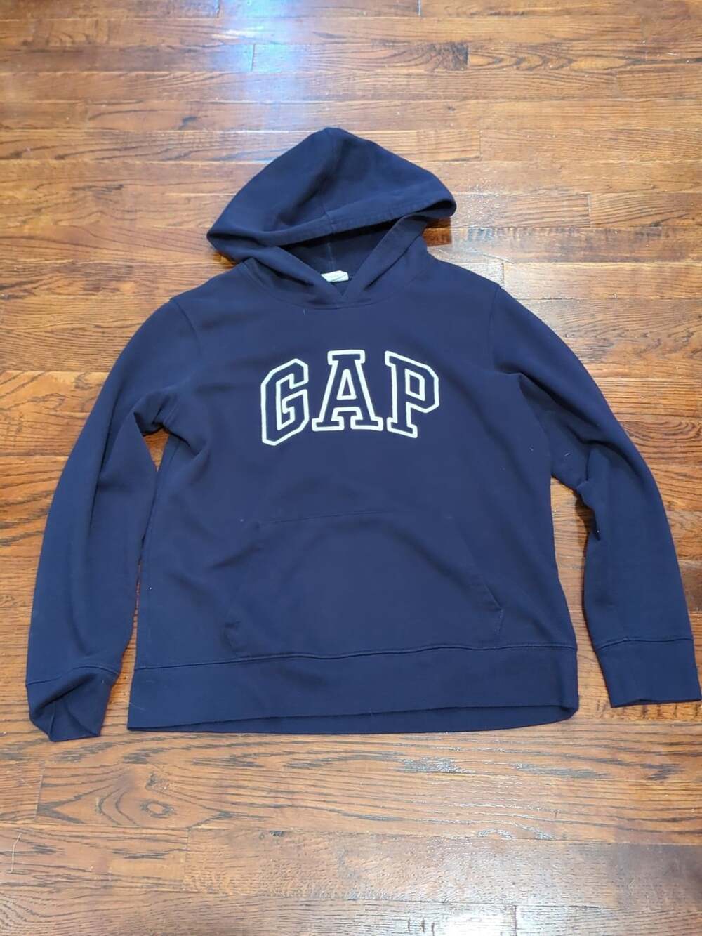 Gap Navy Blue Arch Logo Pullover Hoodie Sweatshirt Medium